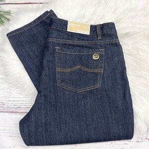 👖NWT🤩 |•MICHAEL MICHAEL  KORS•| Gold Sausalito Skinny Leg Jeans Size 14